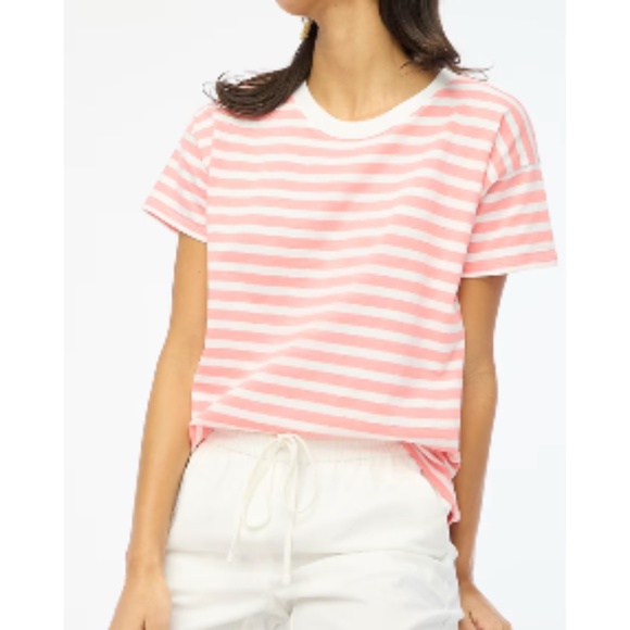 New J.Crew Striped Crewneck Tee - Picture 1 of 4